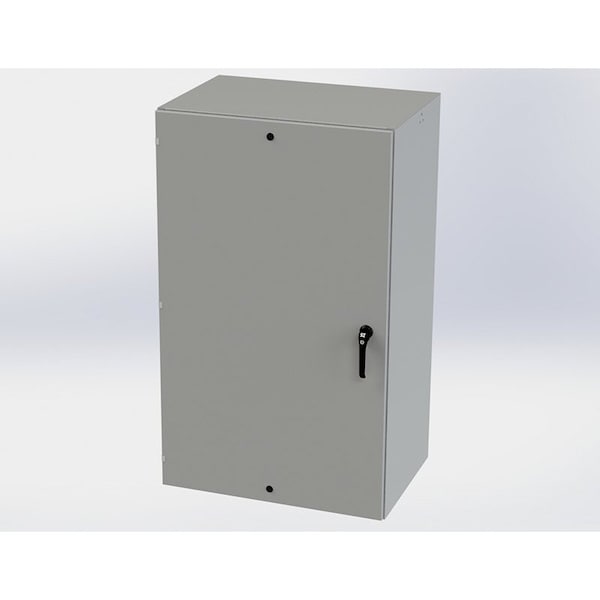 1/4 Turn Latch, 3 Point Latch with Padlock/Keylock Handle Electrical Enclosures, 60 in H, 24 in D